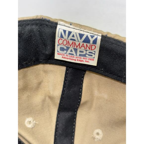 VTG Reagan Library Air Force One Cap Navy Command Caps Tan Adjustable USA Made - Picture 8 of 8